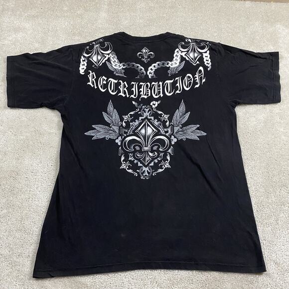 Y2K Grunge Shirt Mens 2XL Black Wings Biker Tee Retribution Trashcore Skater - Picture 2 of 8